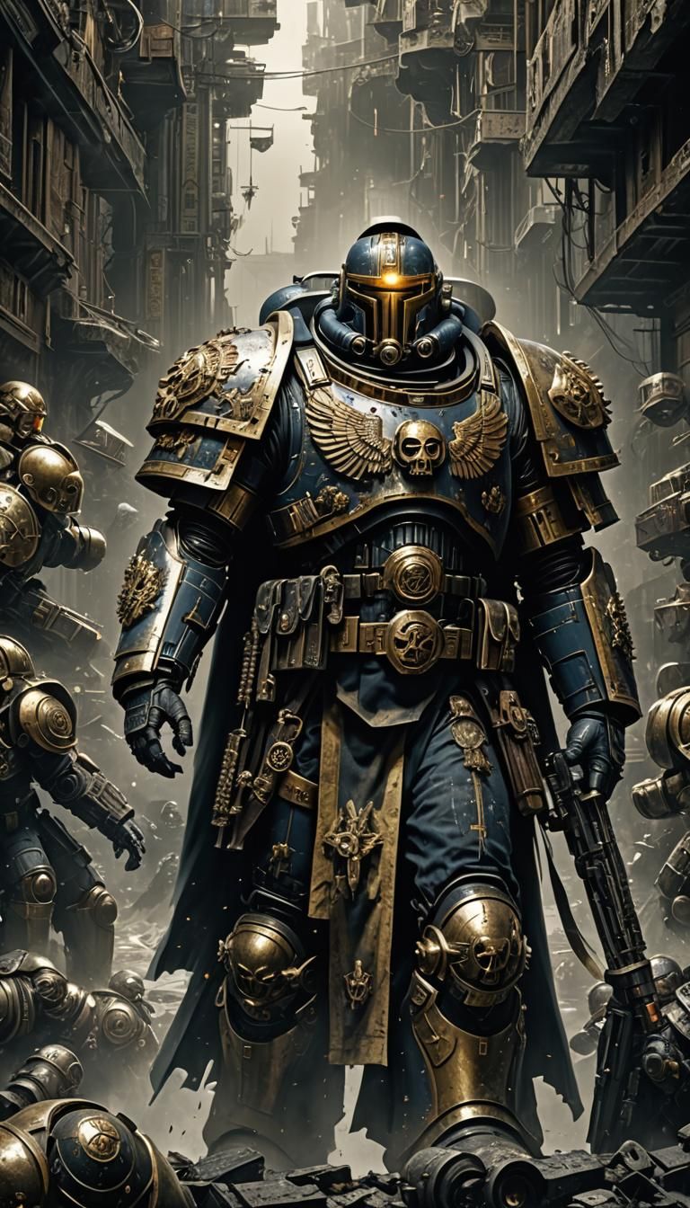 Warhammer 40K Space Marine with Serbian Symbols