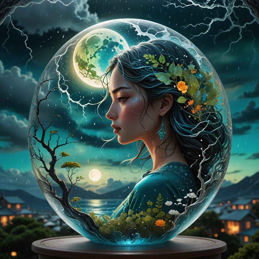 Surreal Stormscape in Vibrant 3D Style