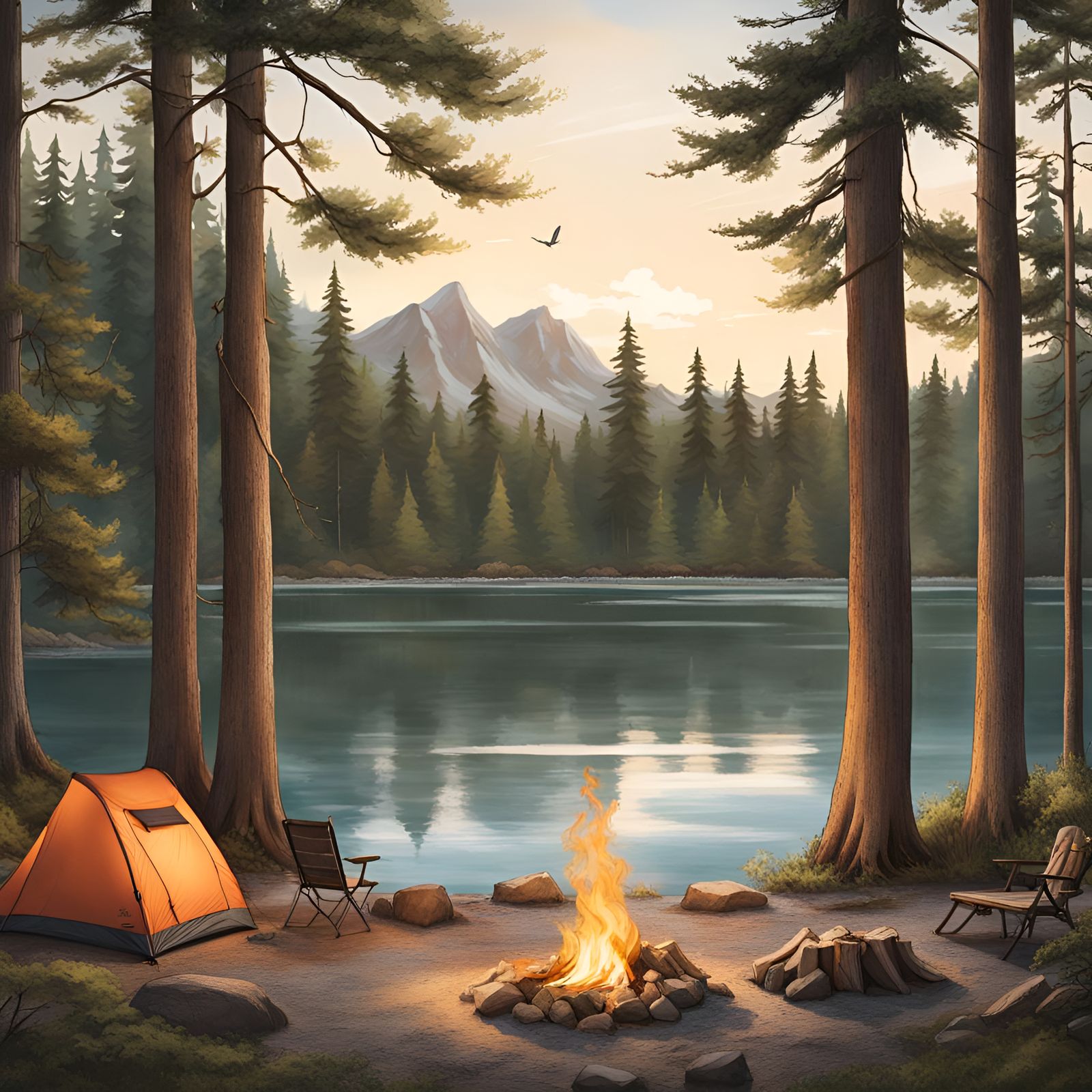Tranquil Lakeside Camping in Forest Nook