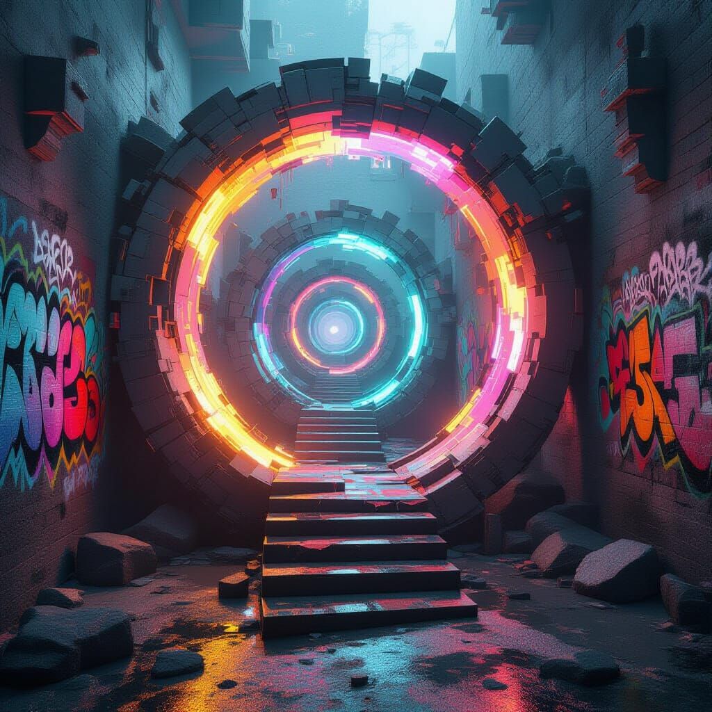 Polychromatic Portal Twisting into Multiple Dimensions