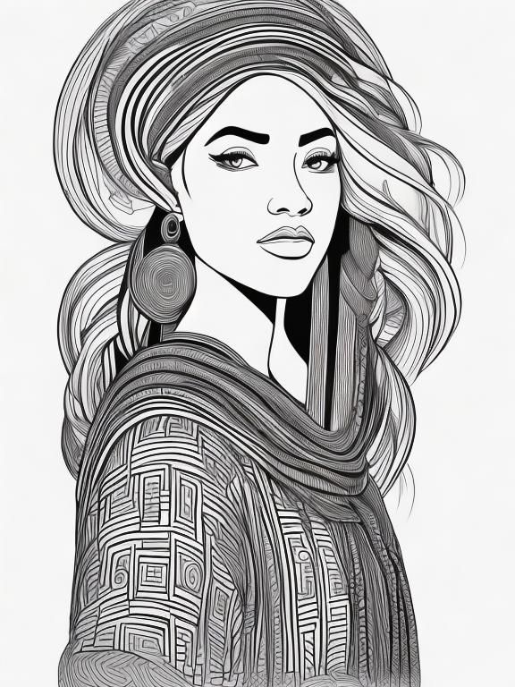 Realistic Pencil Sketch of an African Woman