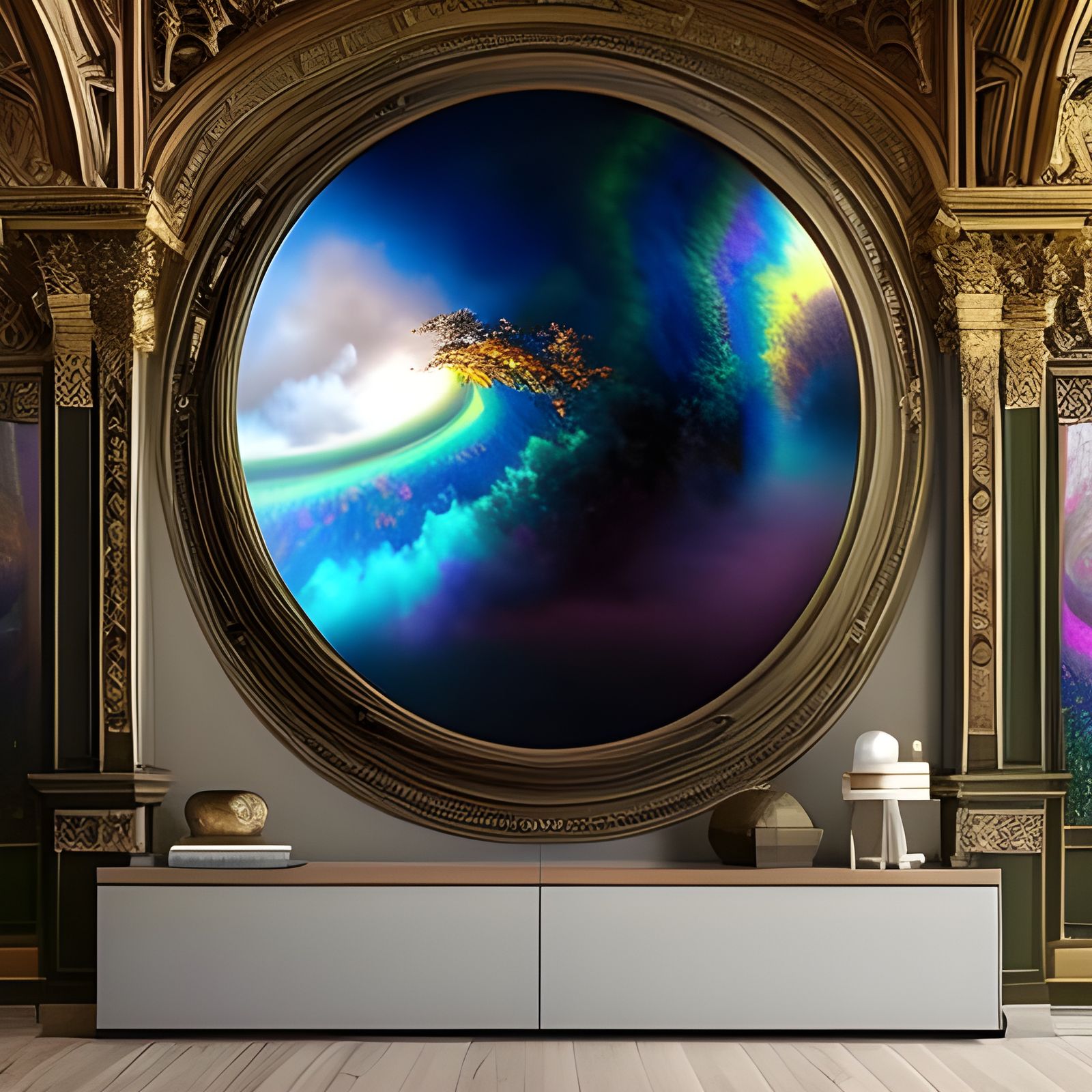 Iridescent Portal to Another Dimension: Digital Matte Painti...