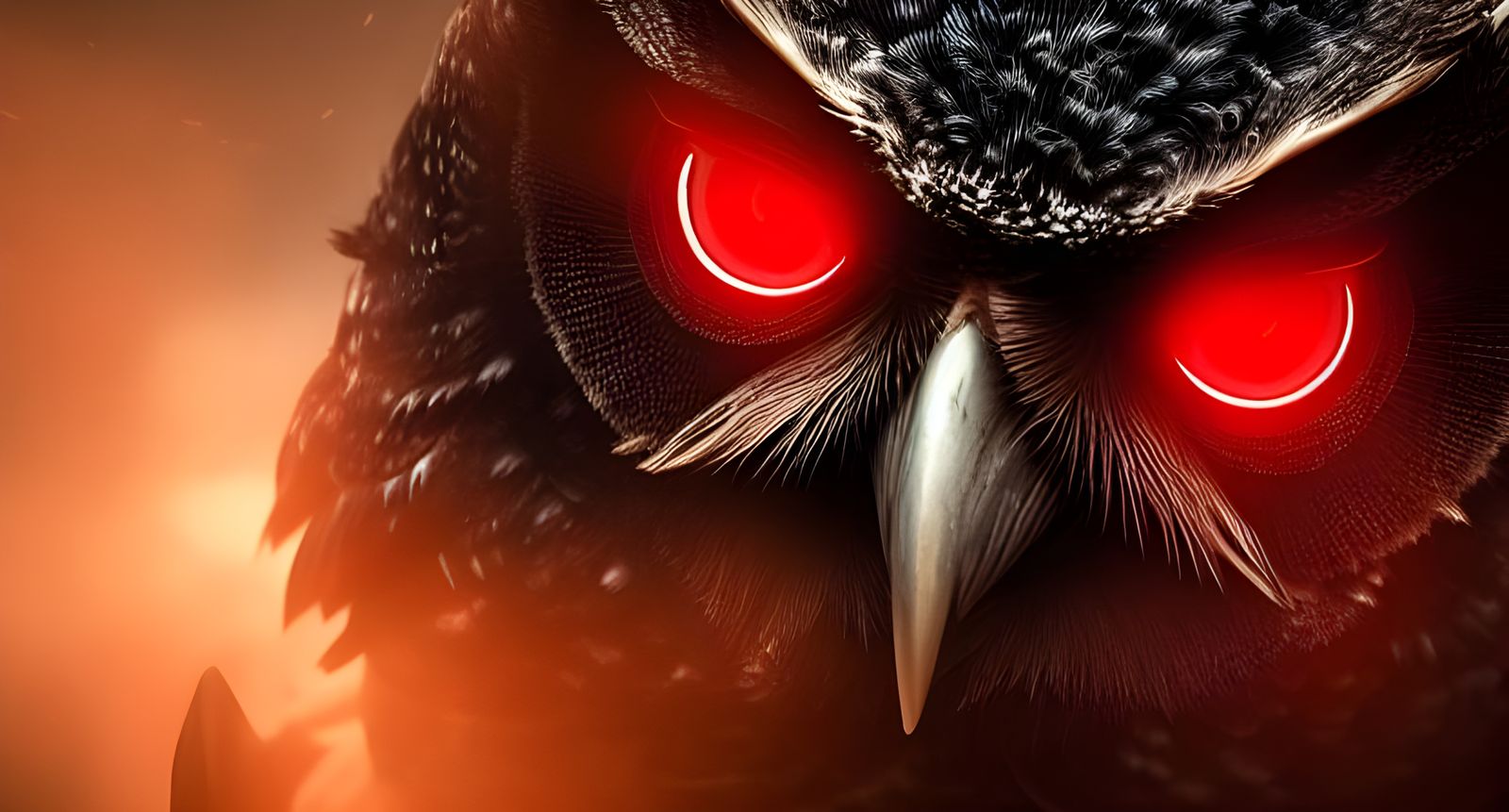 Sinister Owl God in Post-Apocalyptic Landscape