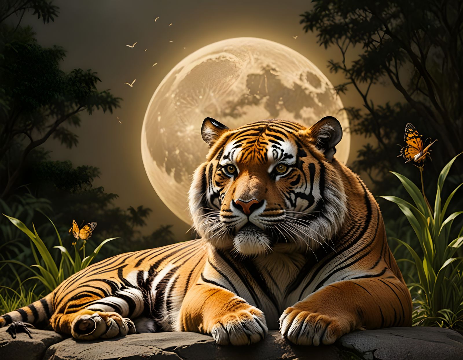 Regal Tiger in Serene Forest Habitat