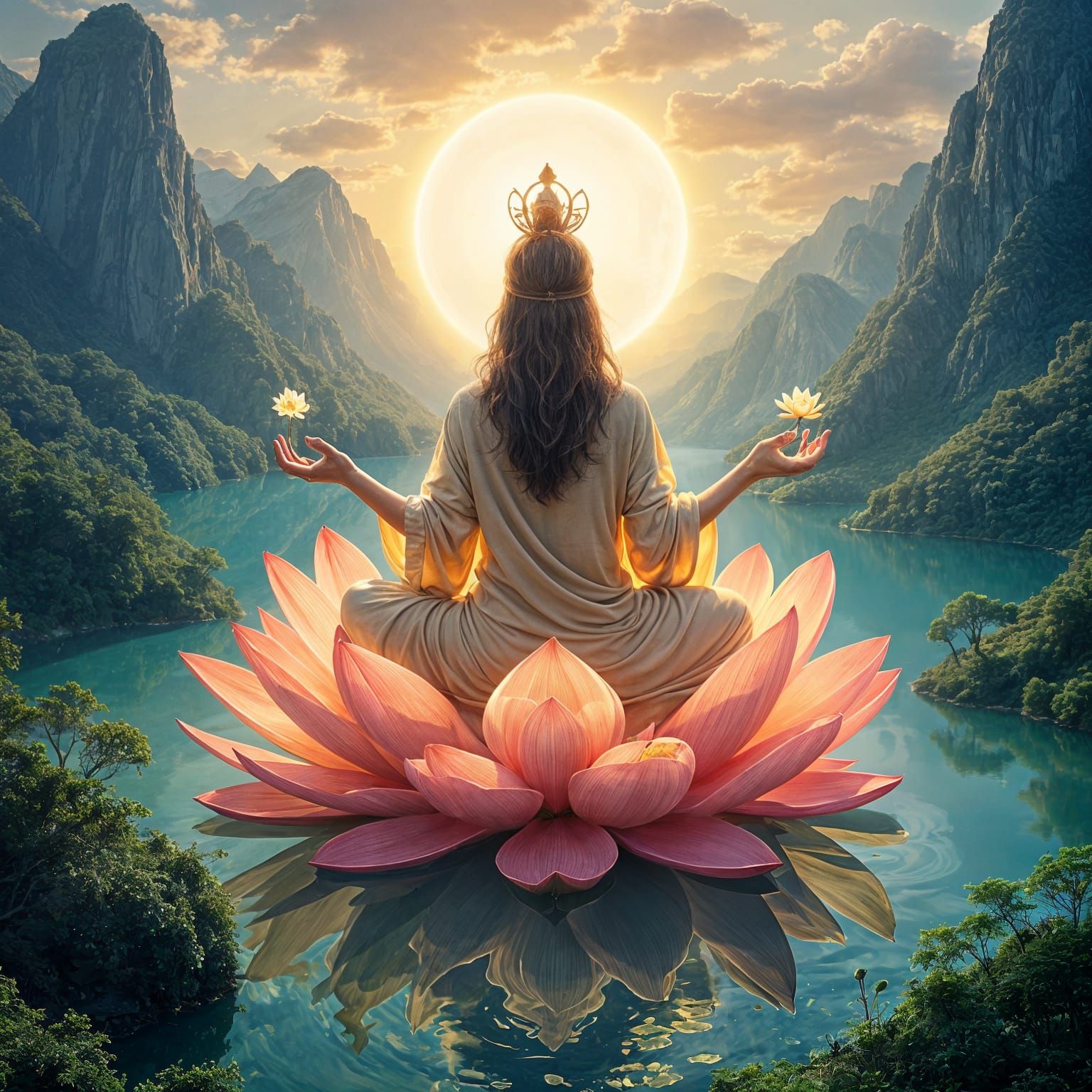 God Recreating Earth: Detailed Matte Painting