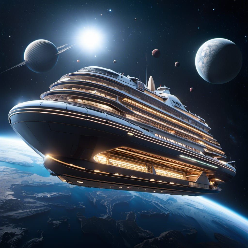 Love Boat Starship in Space: Hyperrealistic 64k Render