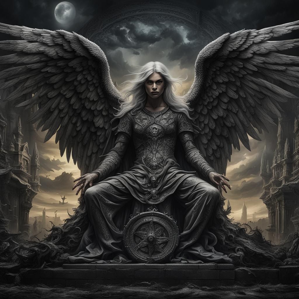 Ethereal Descent: Haunting Beauty of Fallen Angels