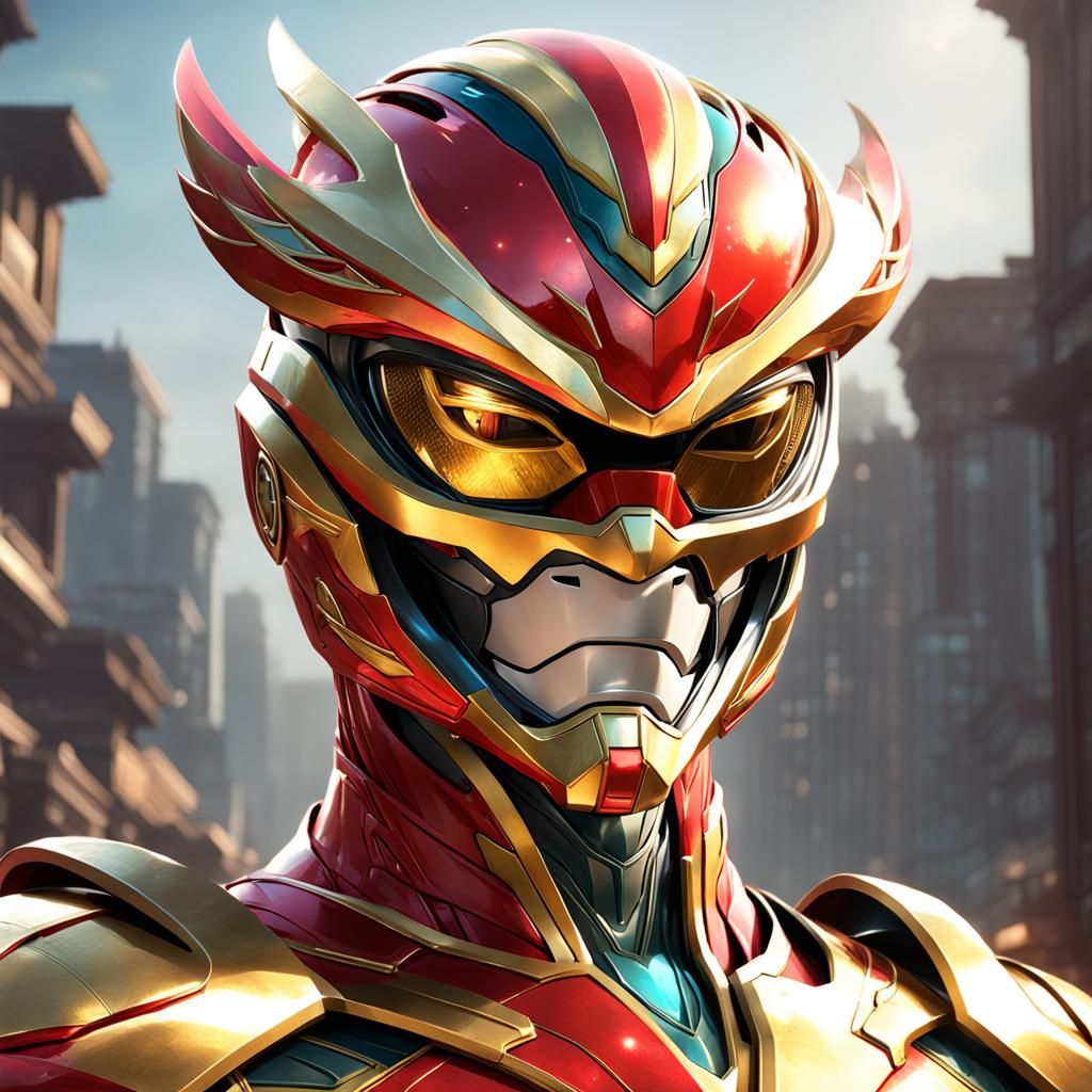 Red and Gold Phoenix Power Ranger Portrait