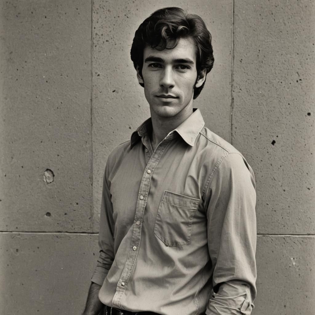 Handsome 1970s man