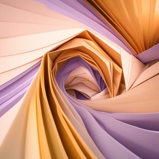 Origami Paper Folds Papercraft in Soft Focus