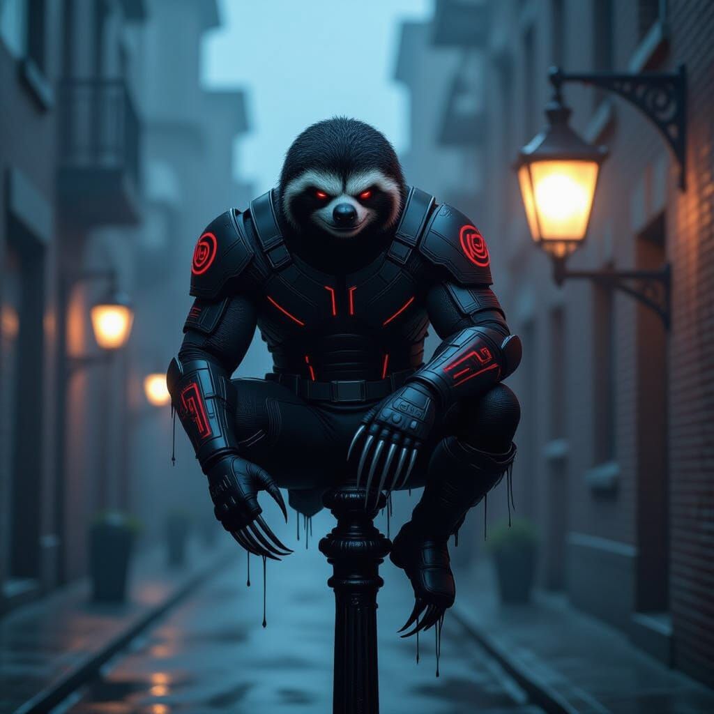 Sloth Antihero as Dark Marvel Character in Cinematic Style