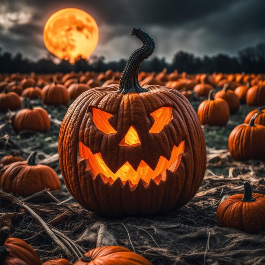 Hyperrealistic Great Pumpkin with Intricate Details