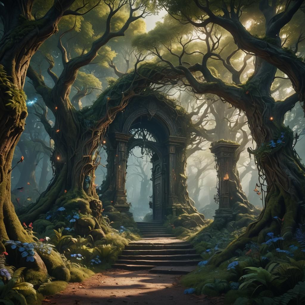 Enchanted Forest Entrance in Detailed Matte Painting