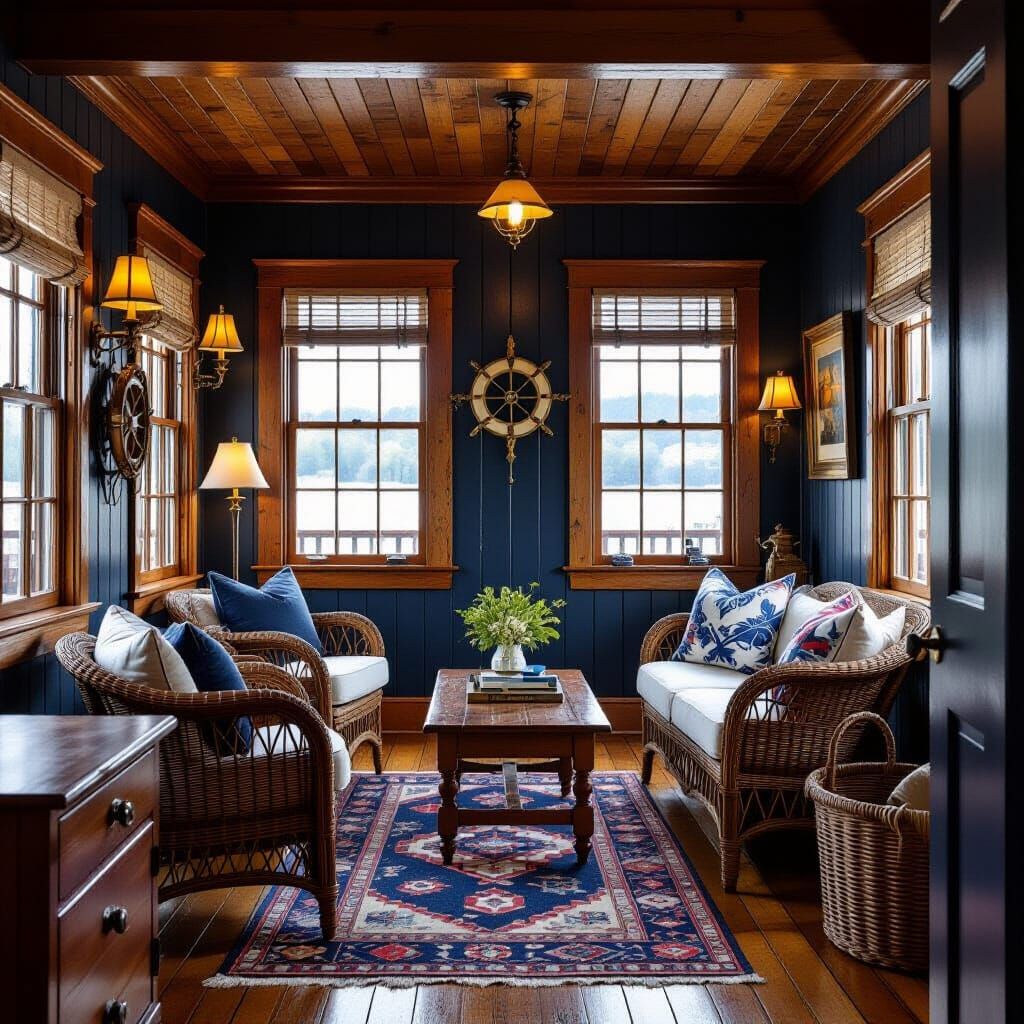 Nautical Room with Vintage Sailing Decor