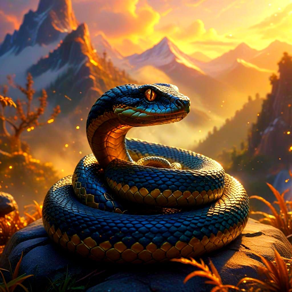 The World Serpent Awakens: Ethereal Fantasy Art