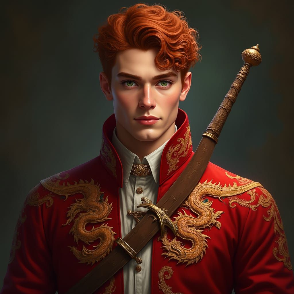 Regal Young Warrior in Hyperrealistic Portrait