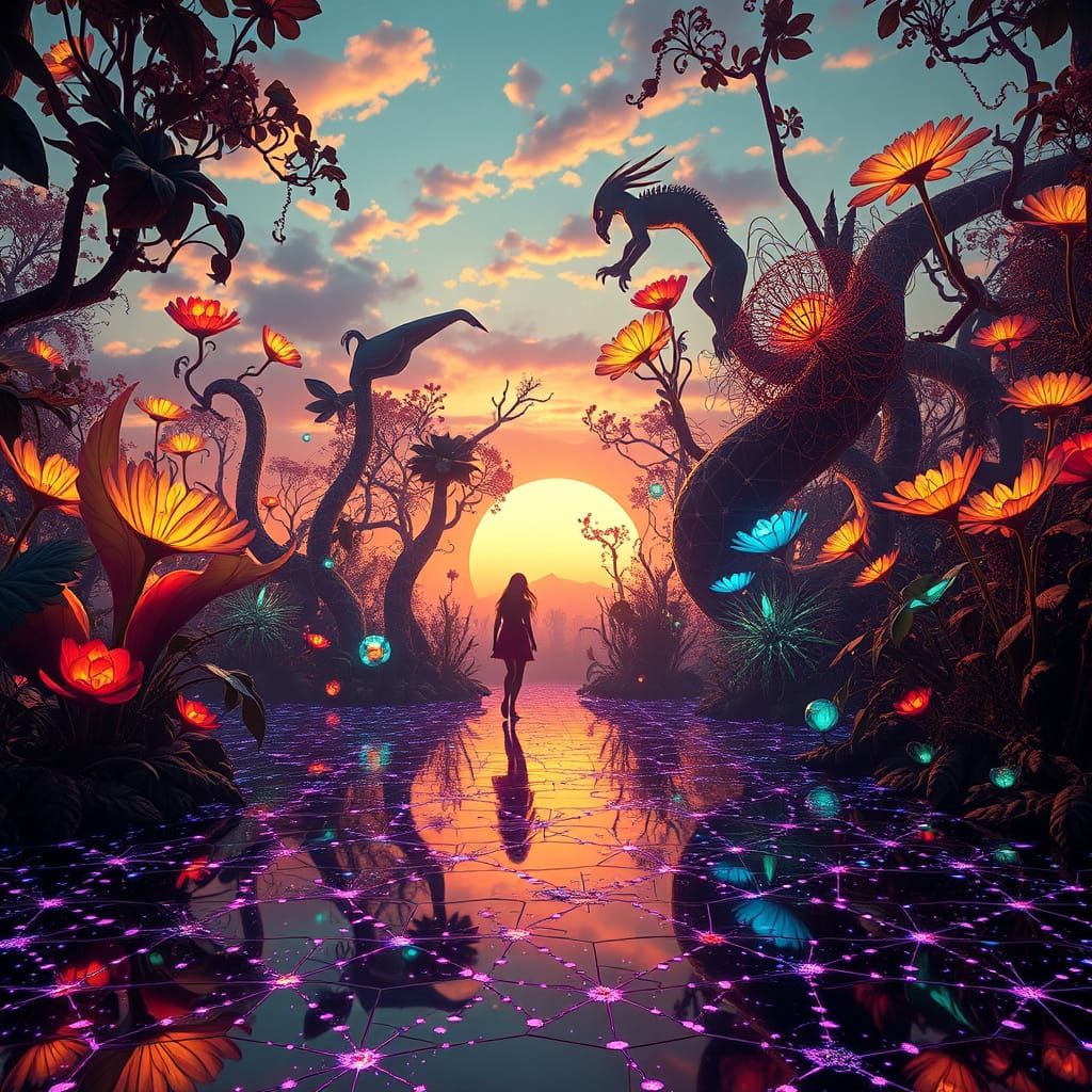 Ethereal Disco Dreamscape in Vibrant, Whimsical Style