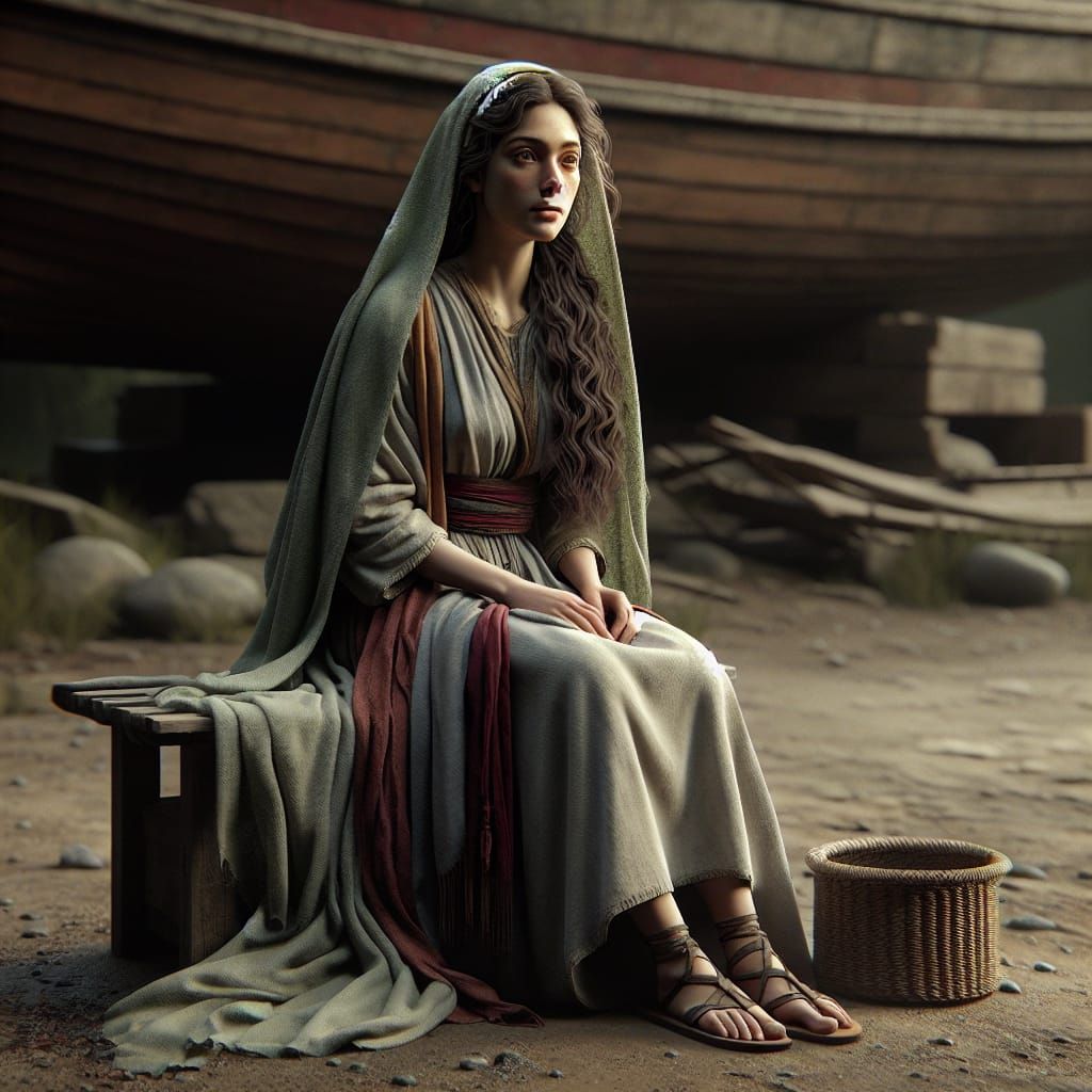 Ancient Middle Eastern Woman in Splash Screen Style