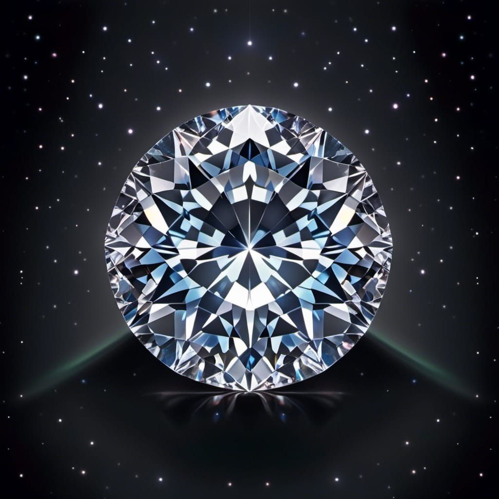 Magnificent Brilliant Cut Gem Surrounded by Stars