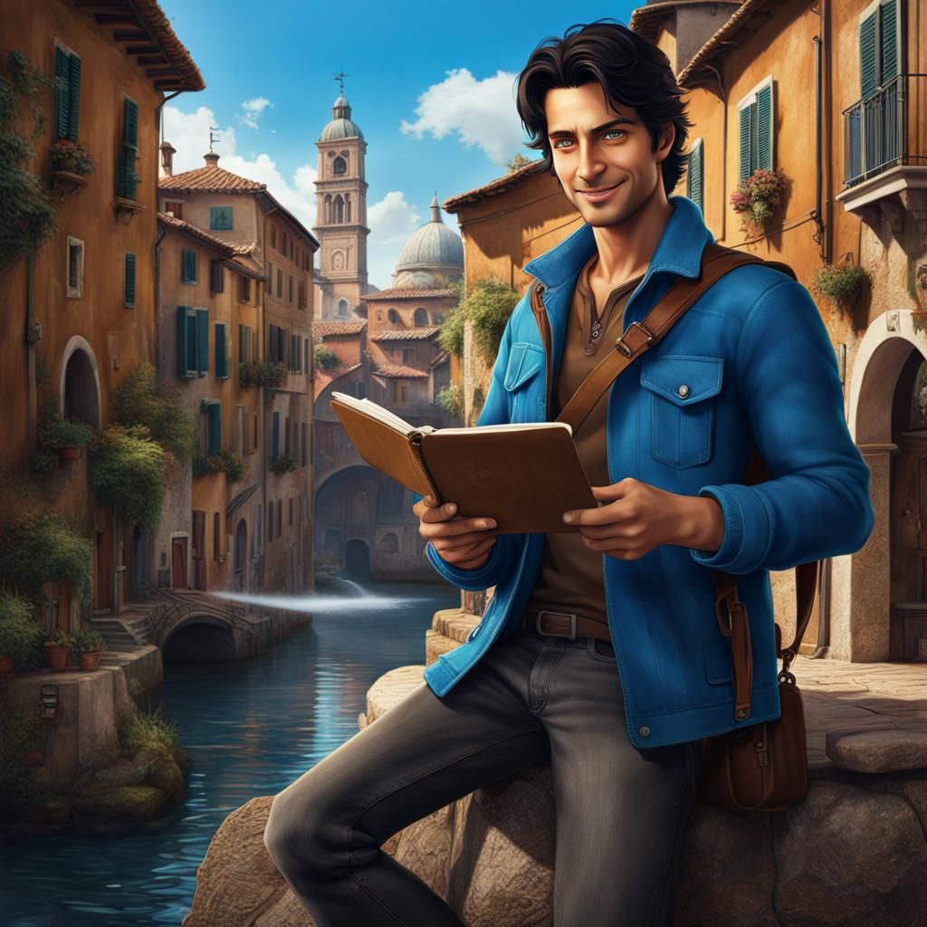 Italian Journalist with Camera: Matte Painting Concept Art