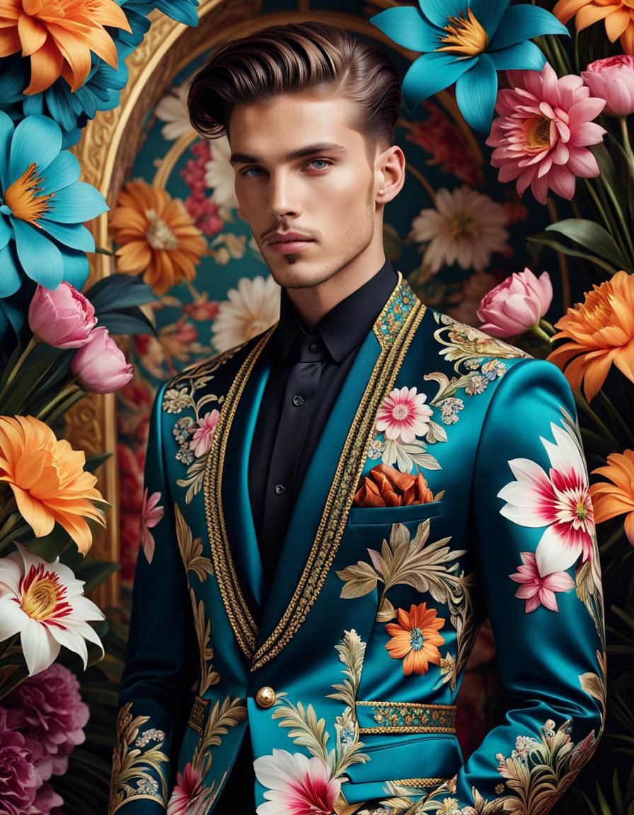 Maximalist Fashion Photography with Floral Design