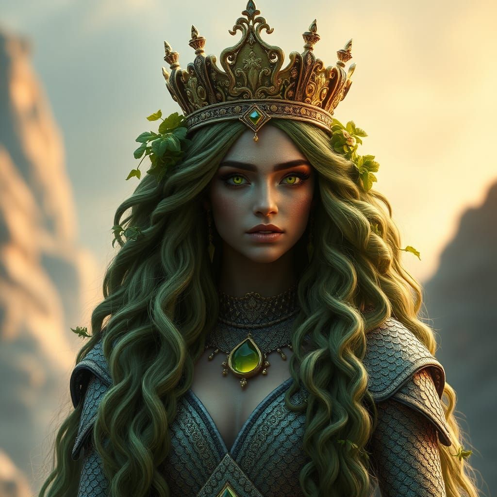 Iranian Health Goddess Haurvatat in Digital Painting