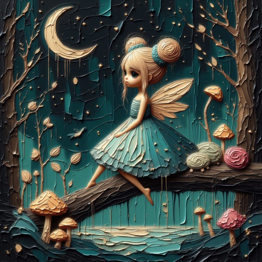 Whimsical Moonchild Fairy in Mystical Forest