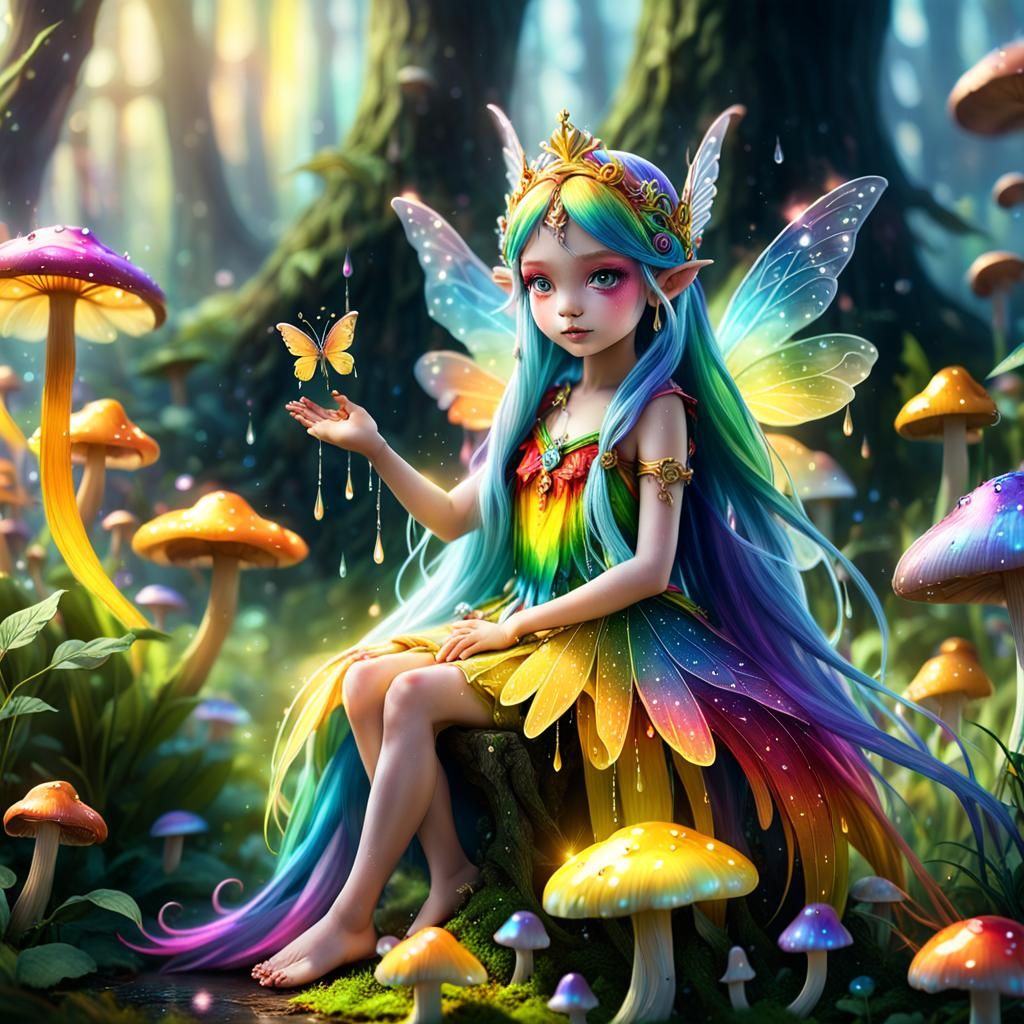 Rainbow Fairy Queen in Mystical Macro Photography