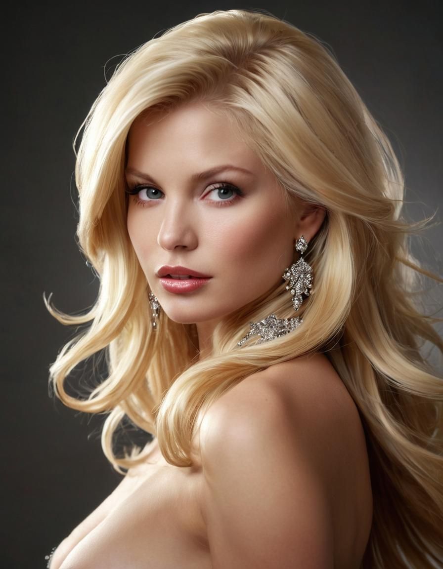 Glamorous Hollywood Starlet in Sultry Close-Up