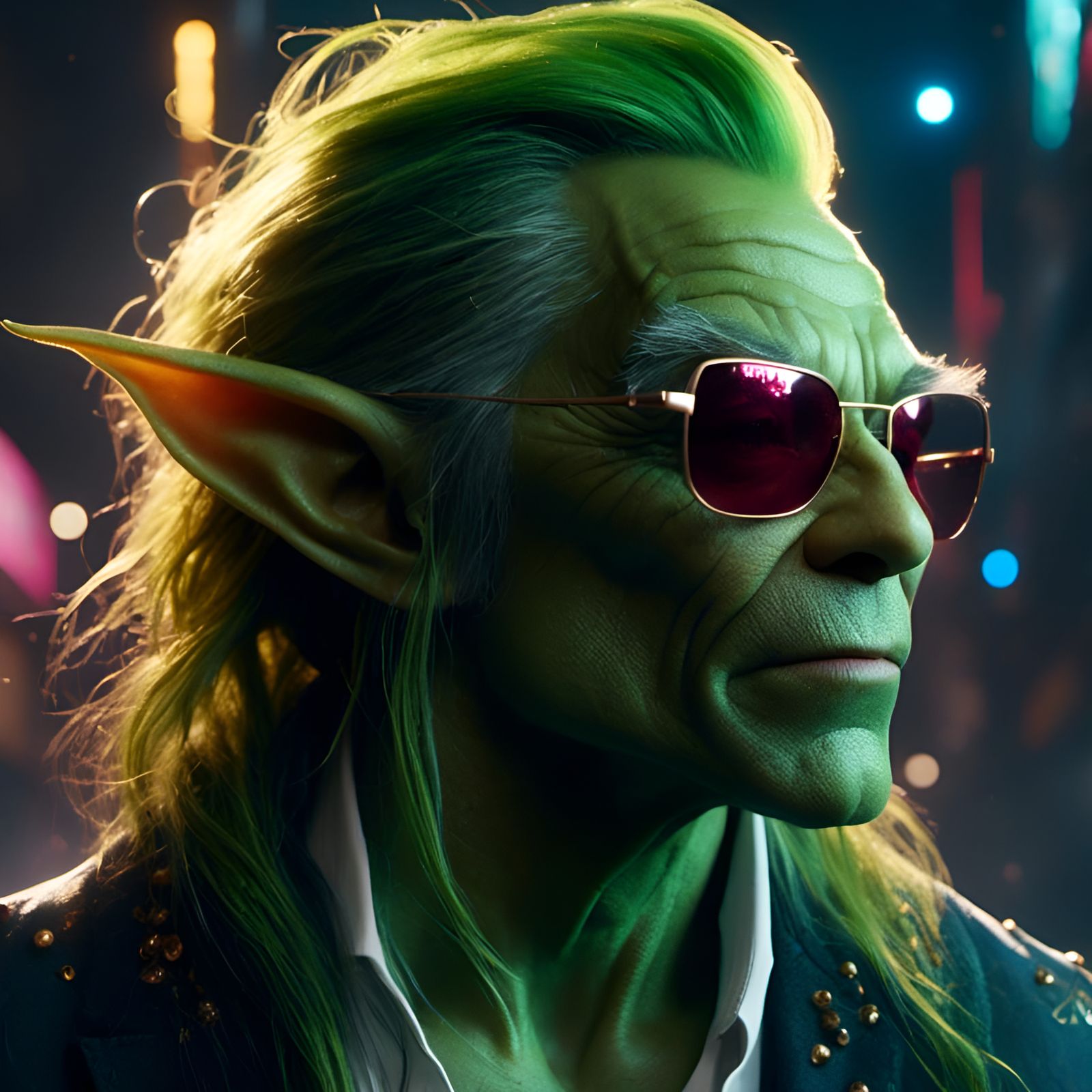 Green Goblin Portrait with Sunglasses