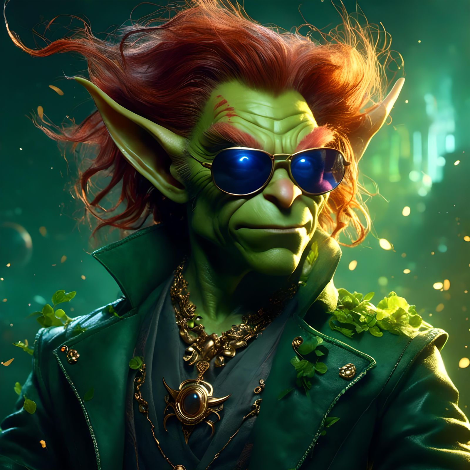 Green Goblin Portrait in Detailed Digital Art Style