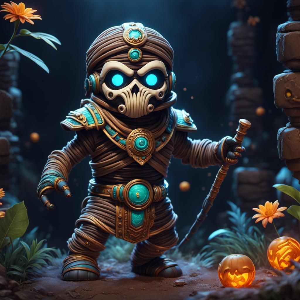 Cute Mummy in Detailed Matte Painting Style