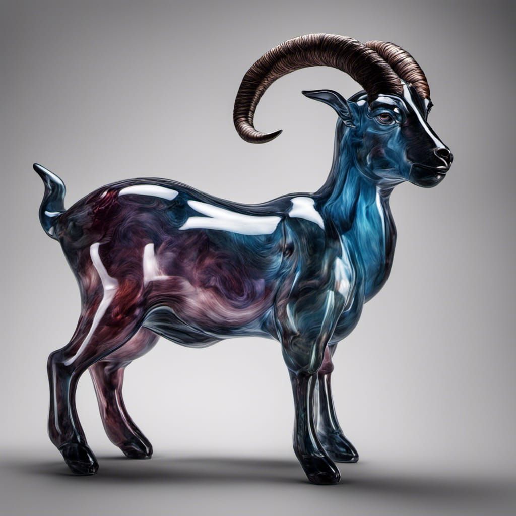Blown glass goat