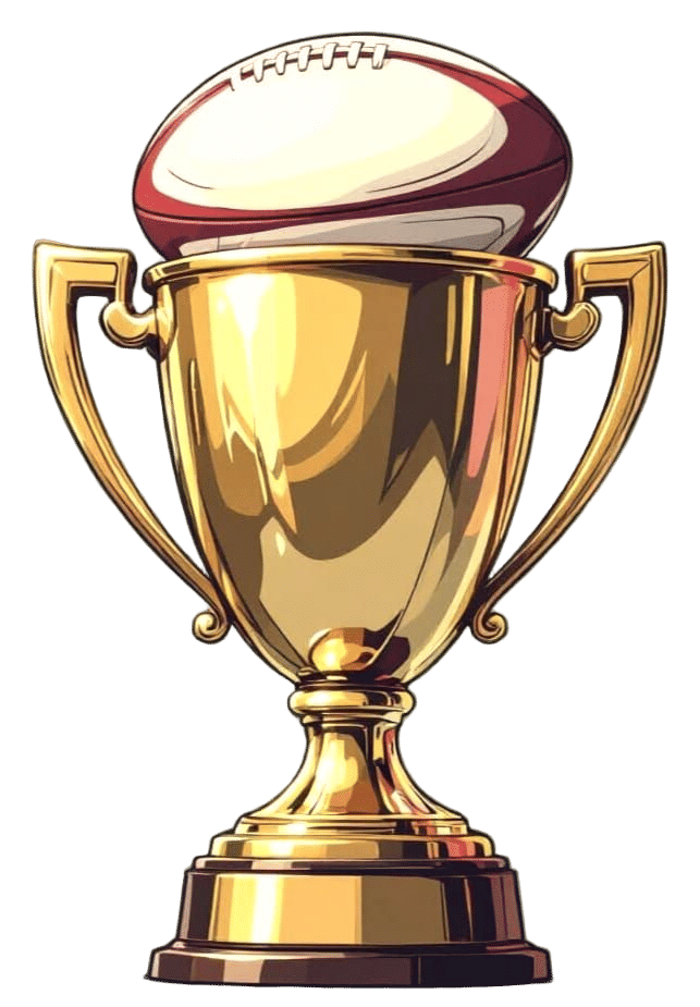 Gold Rugby Trophy Icon in PNG Format