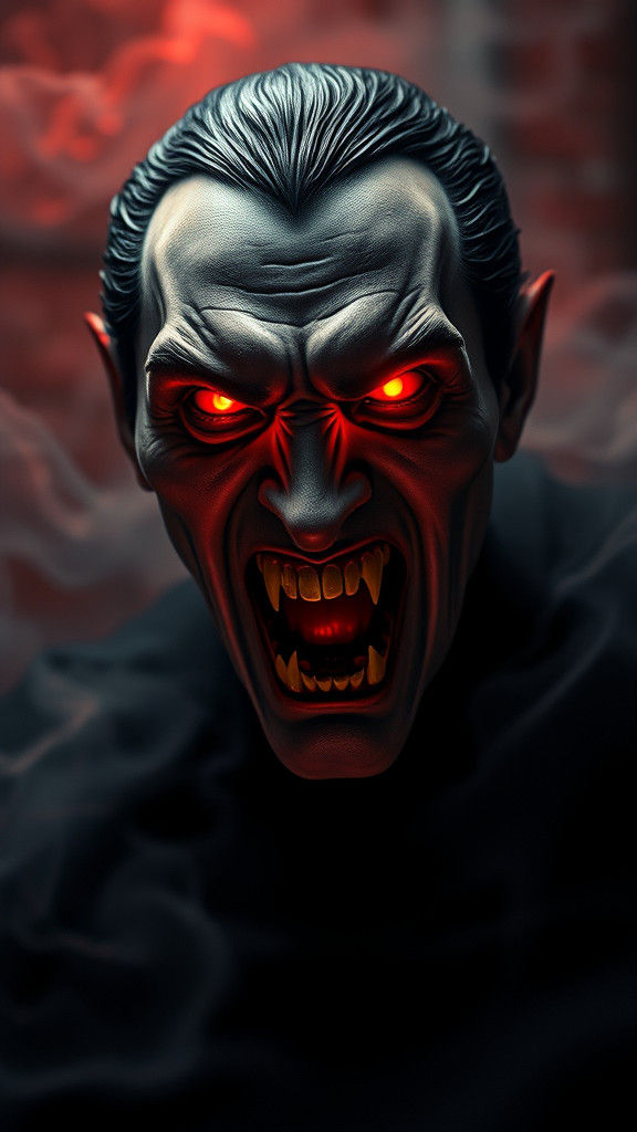 Dracula's Macabre Transformation: A Gothic Horror Portrait