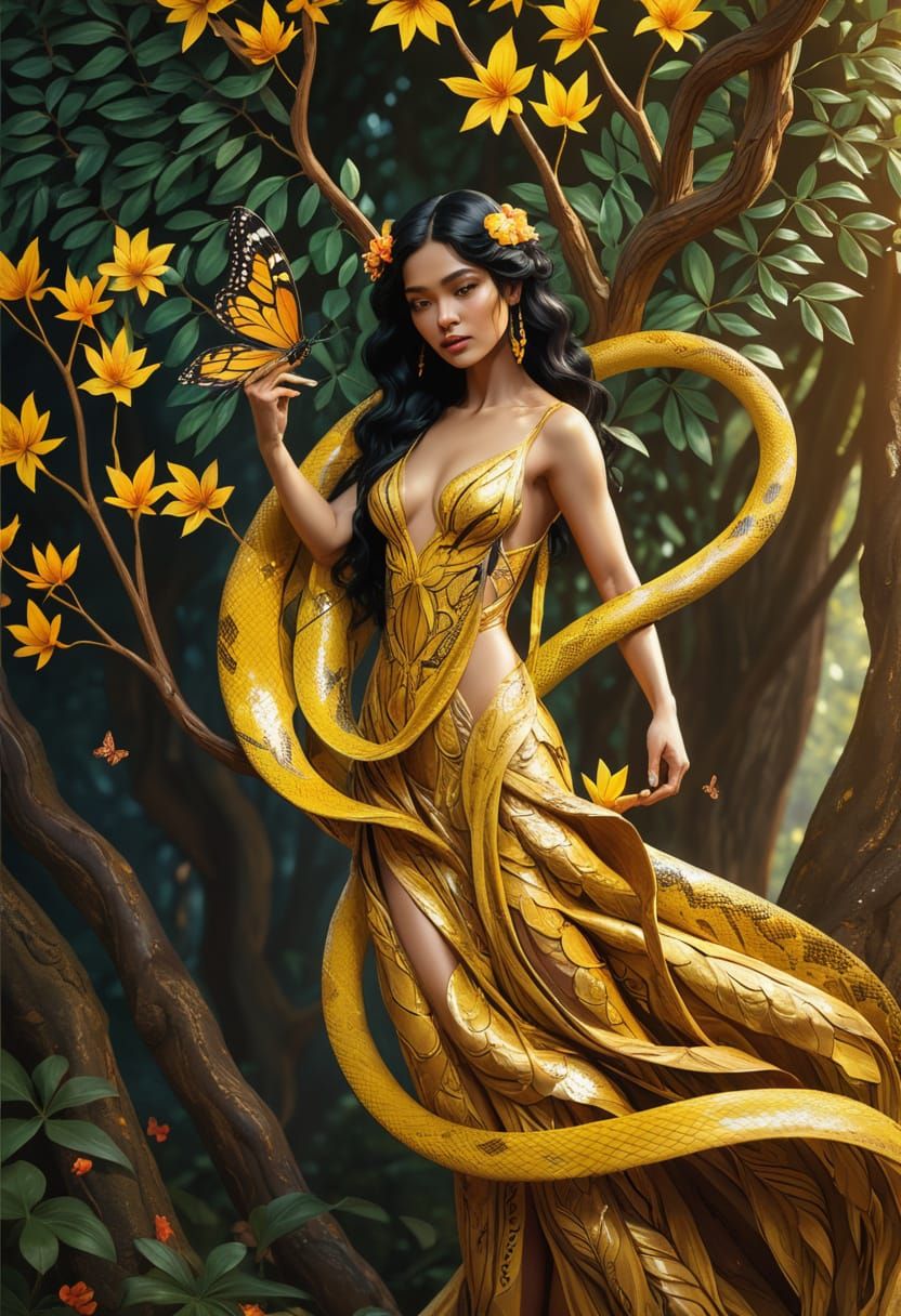 Majestic Southeast Asian Goddess in Ethereal Bloom