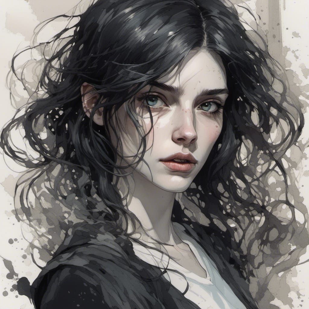 Lost Girl Portrait in Hyperdetailed Art Style