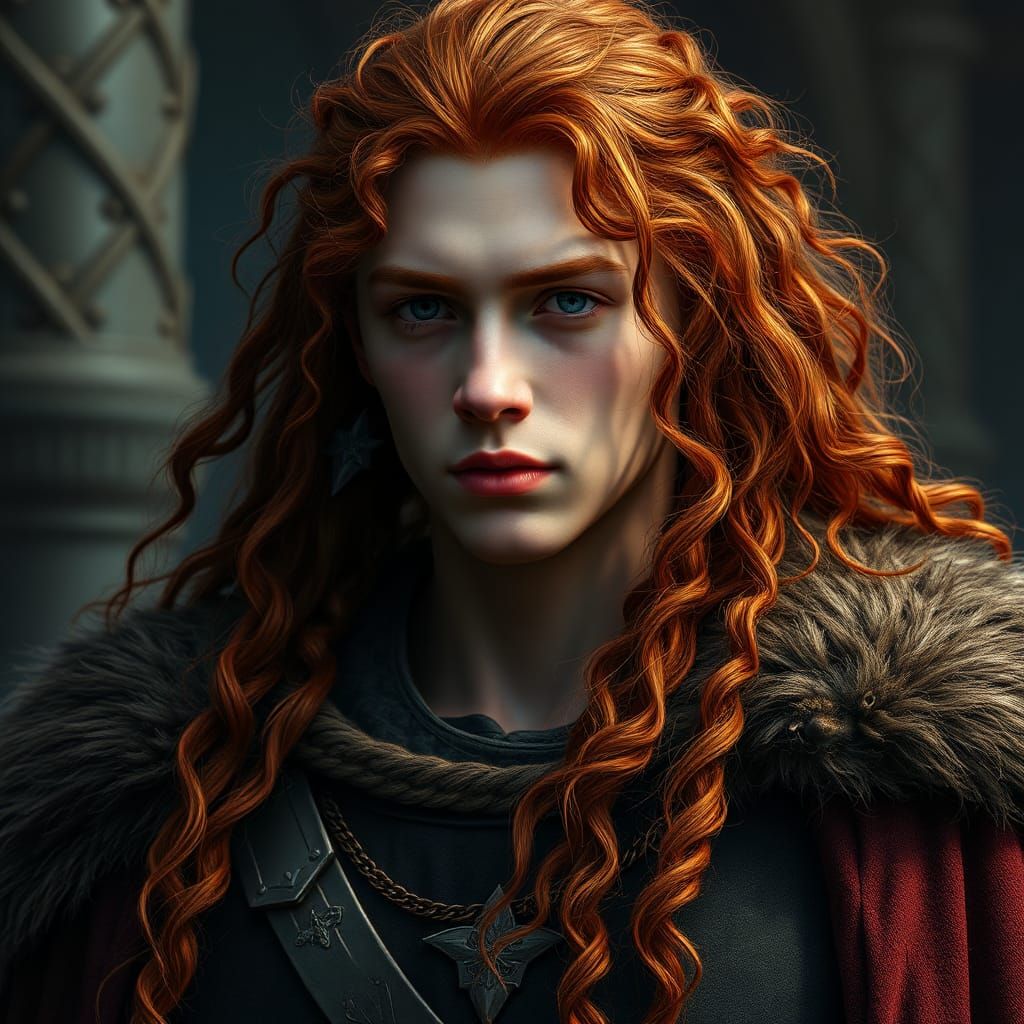 Medieval King Stark with Red Hair: Fantasy Art