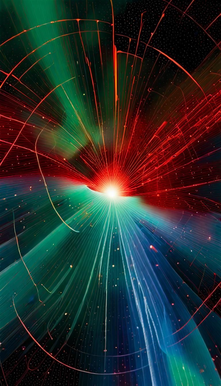 Neutron Star Collision: Digital Illustration in Four Phases