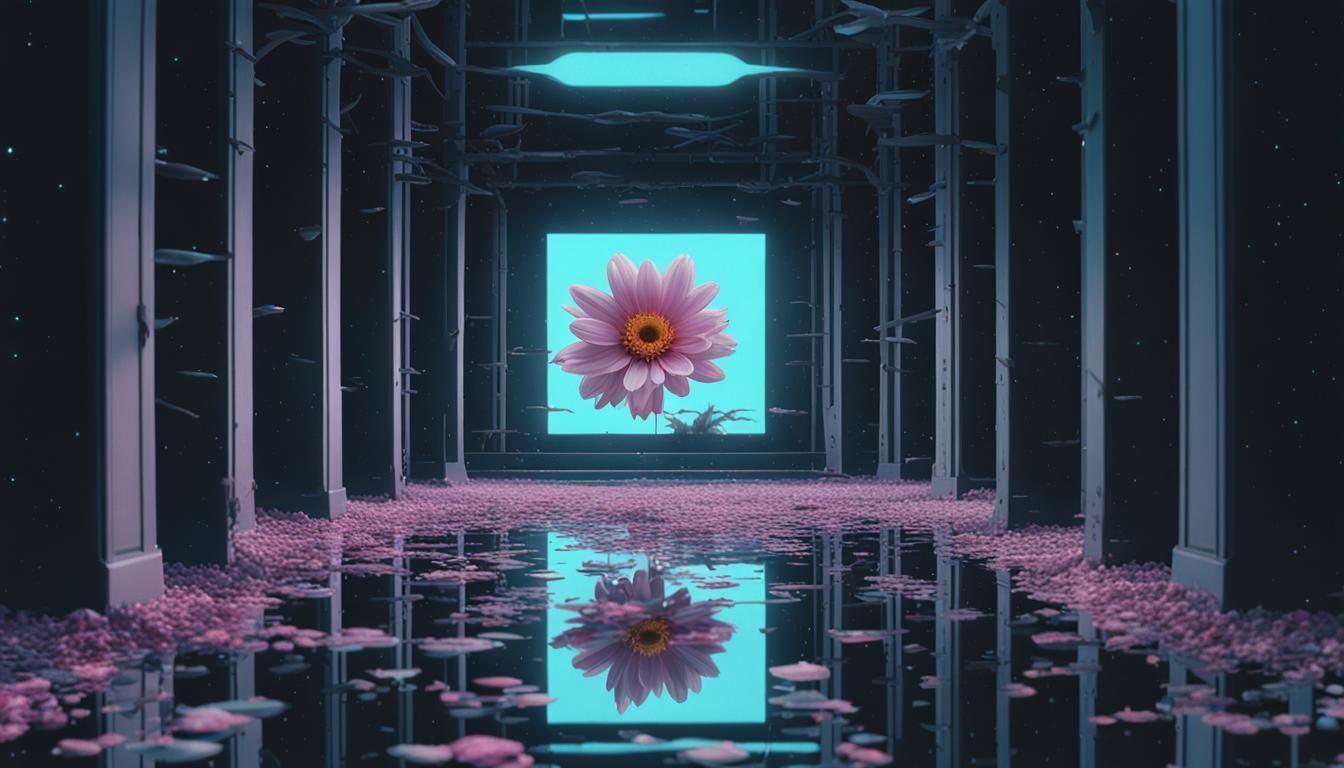 Surreal Dark AI Cityscape with Time Loop Portal