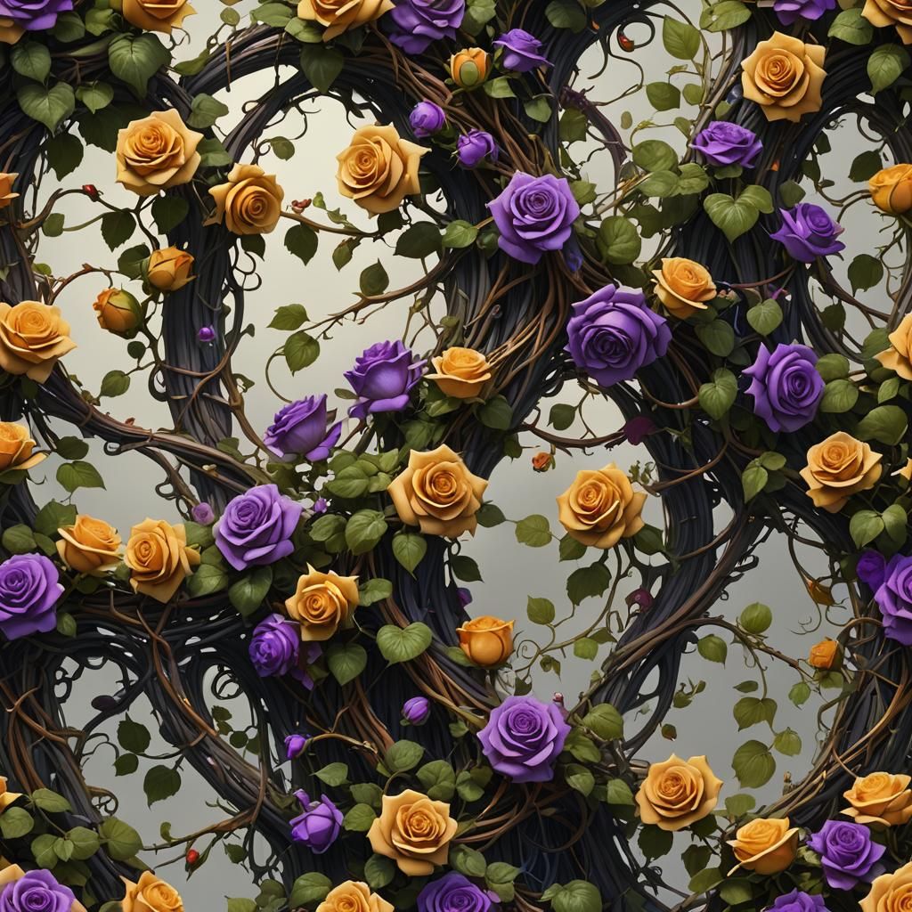 Rose Vine Page Divider in Dark Fantasy Style