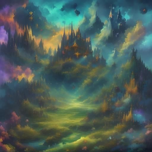 Glass Apple with Castle: Fantasy Concept Art