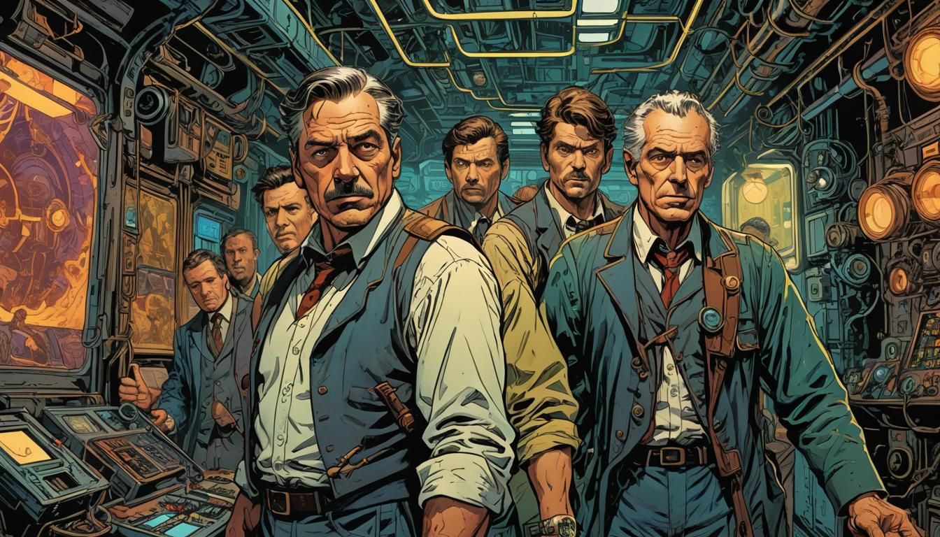 Herbert Wells in Time Machine, Comic Book Art