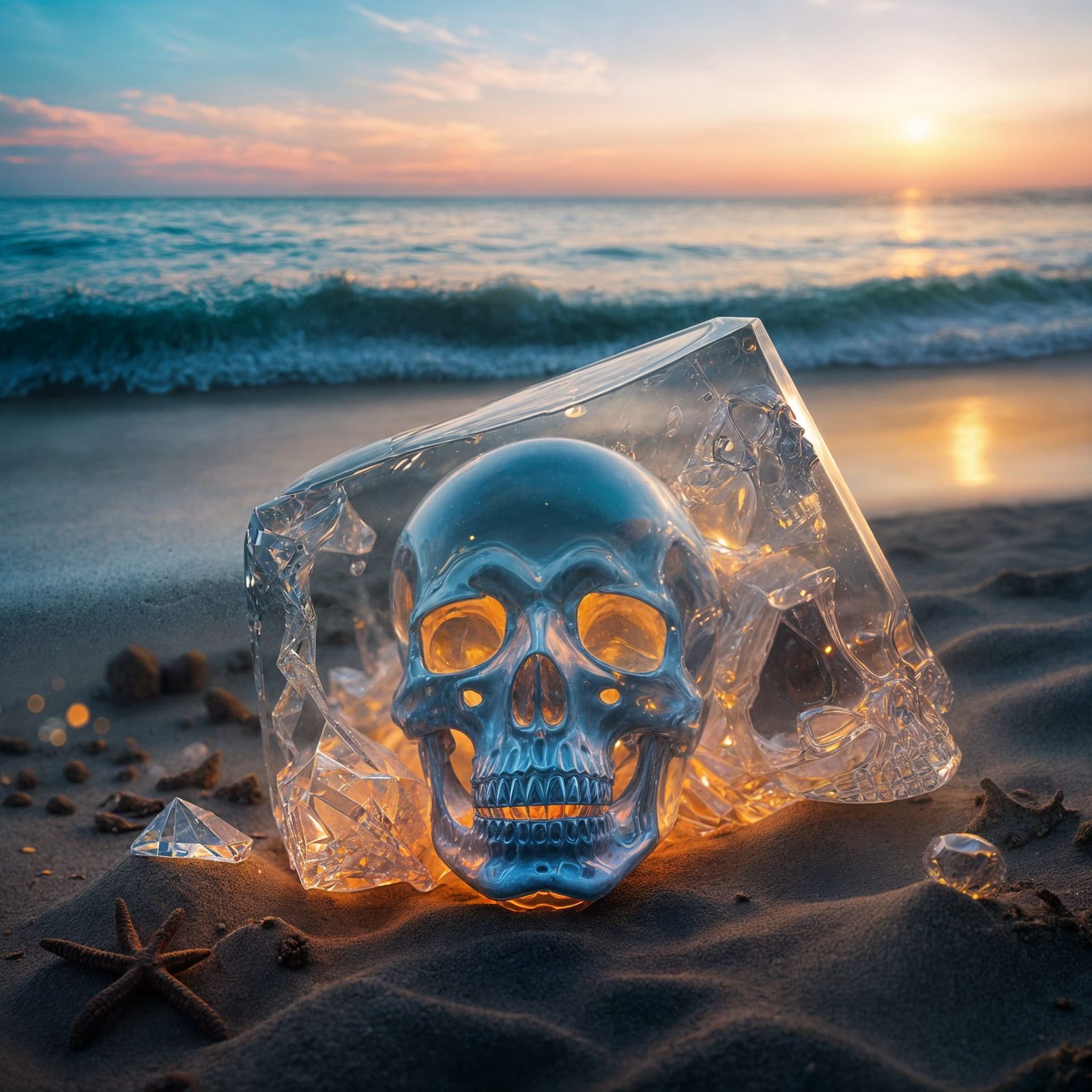 Alien Crystal Skull Reveals Trapped Face