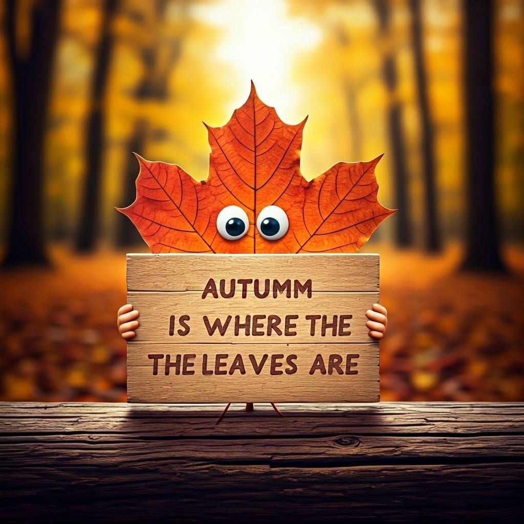 Adorable Autumn Leaf with a Message