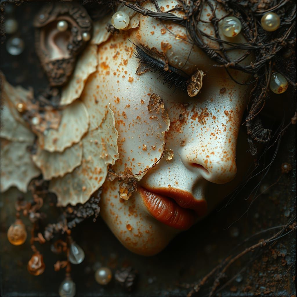 Ethereal Fairy Close-Up in Pearlescent Rust