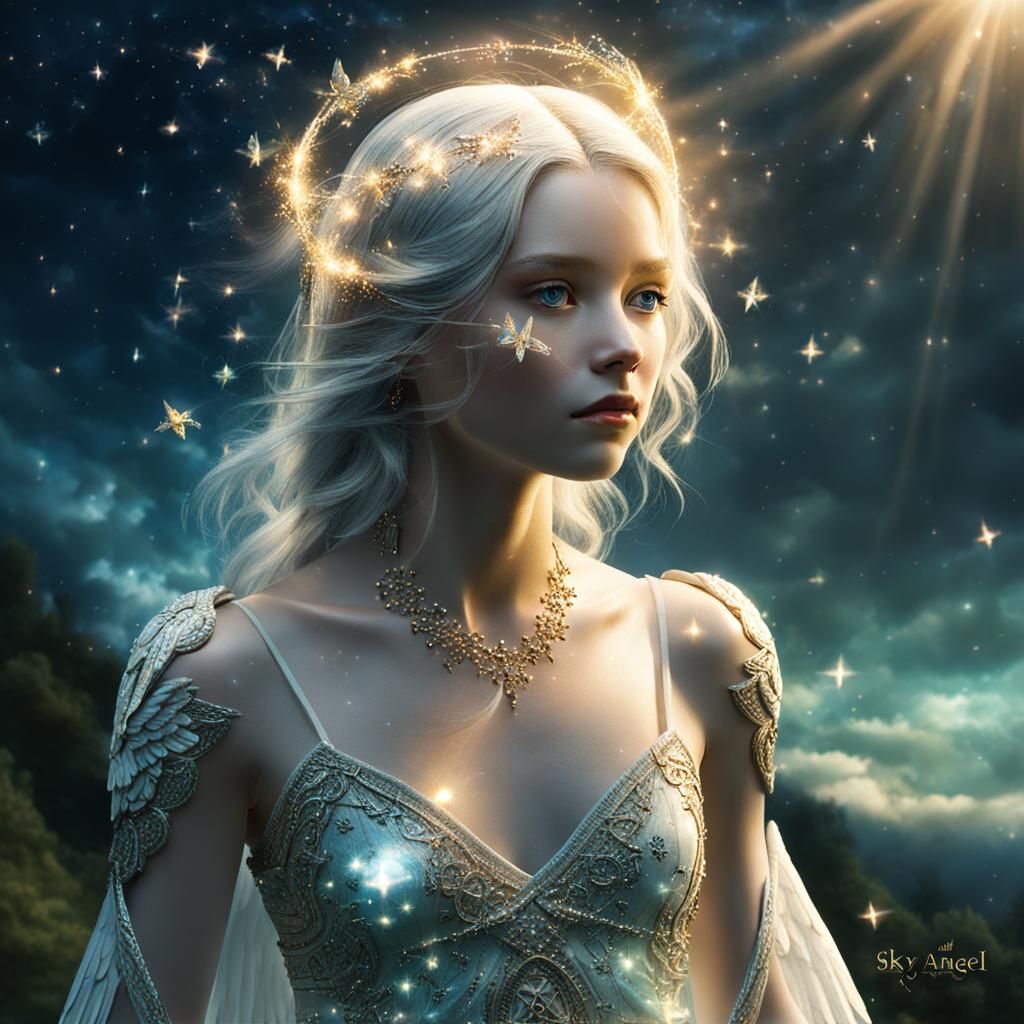 Magical Sky Angel Illustration