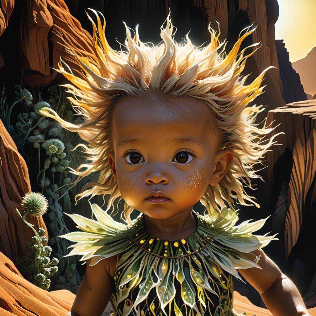 Exotic Desert Child Captures Whispers of the Wind