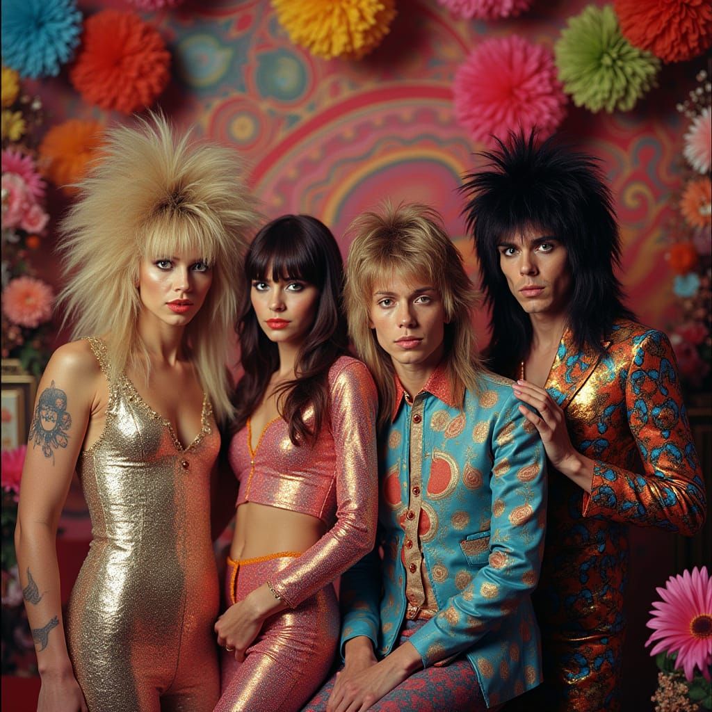 Glam Rock Band in Psychedelic Studio