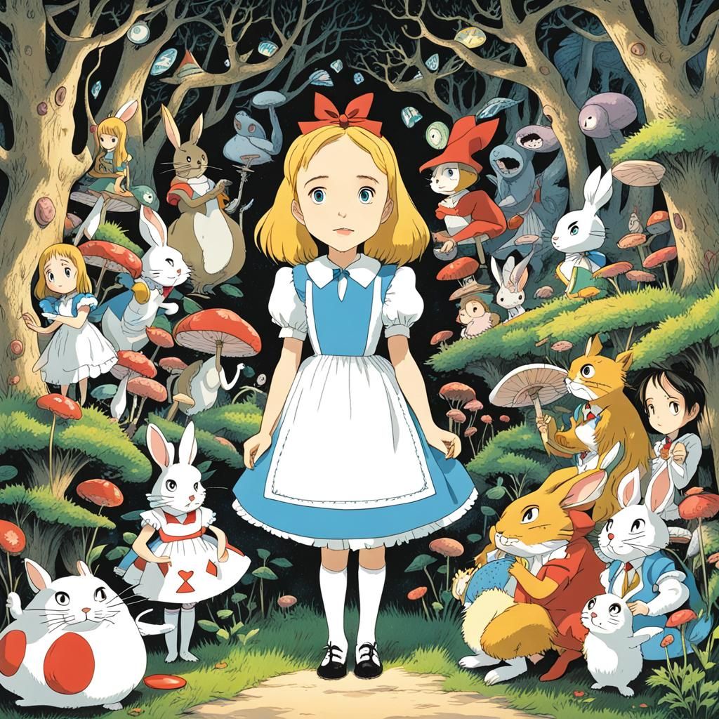 Alice in Wonderland in Ghibli Style